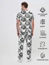 Мужская пижама с брюками / Черно-белый абстрактный узор