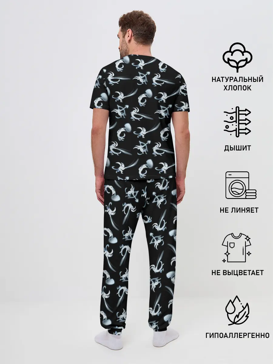 Мужская пижама с брюками / Ори с оружием