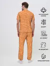 Мужская пижама с брюками / Оранжевая пиксель абстракция