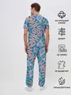 Мужская пижама с брюками / Серо-синий абстрактный узор