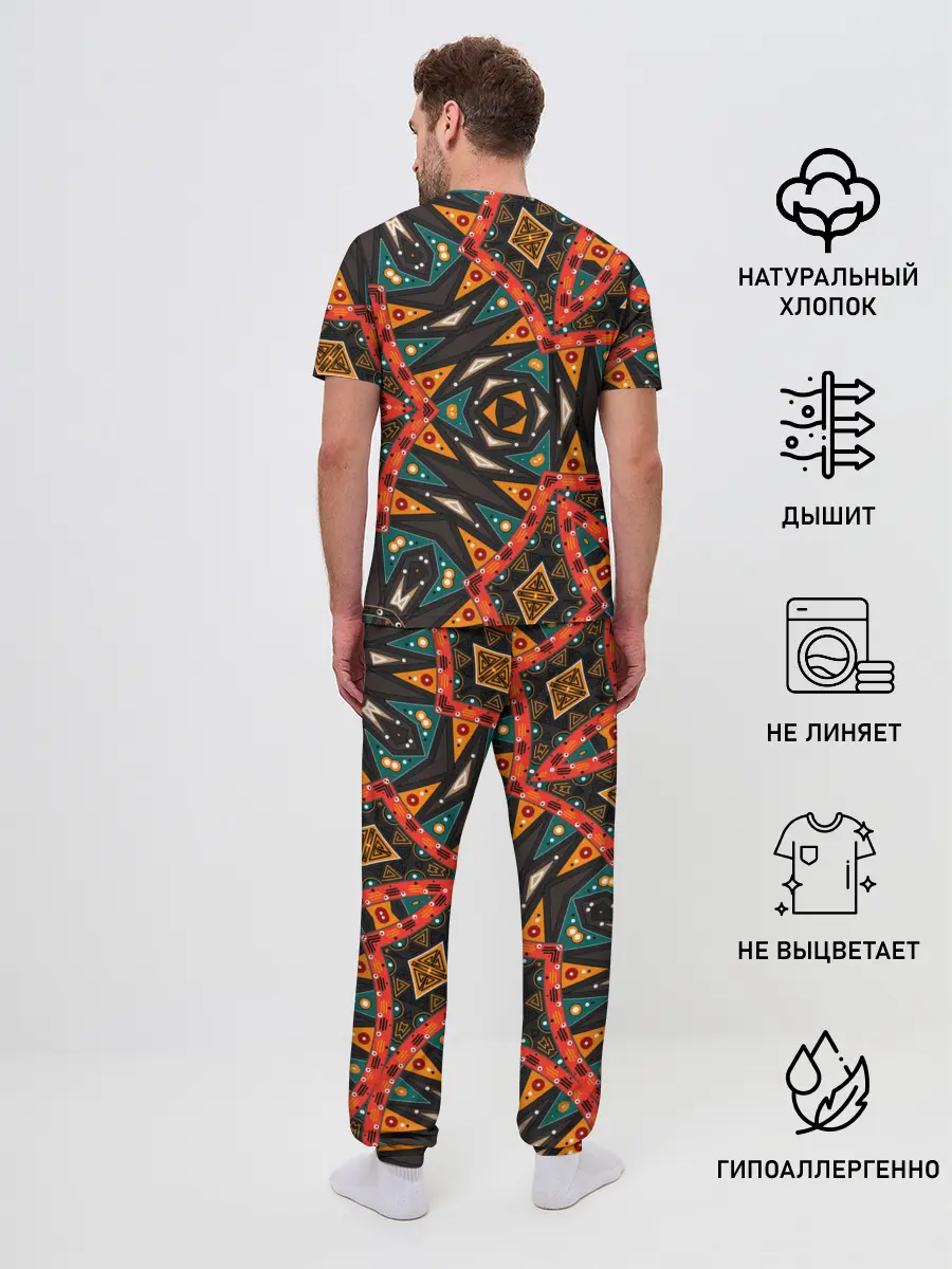 Мужская пижама с брюками / Абстрактный арабский узор