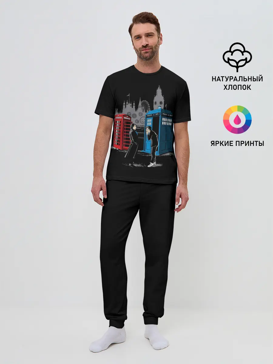 Мужская пижама с брюками / Шерлок х Доктор