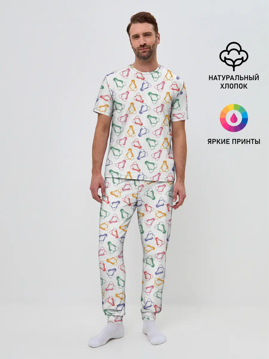 Мужская пижама с брюками / Linux Ядро Пингвин