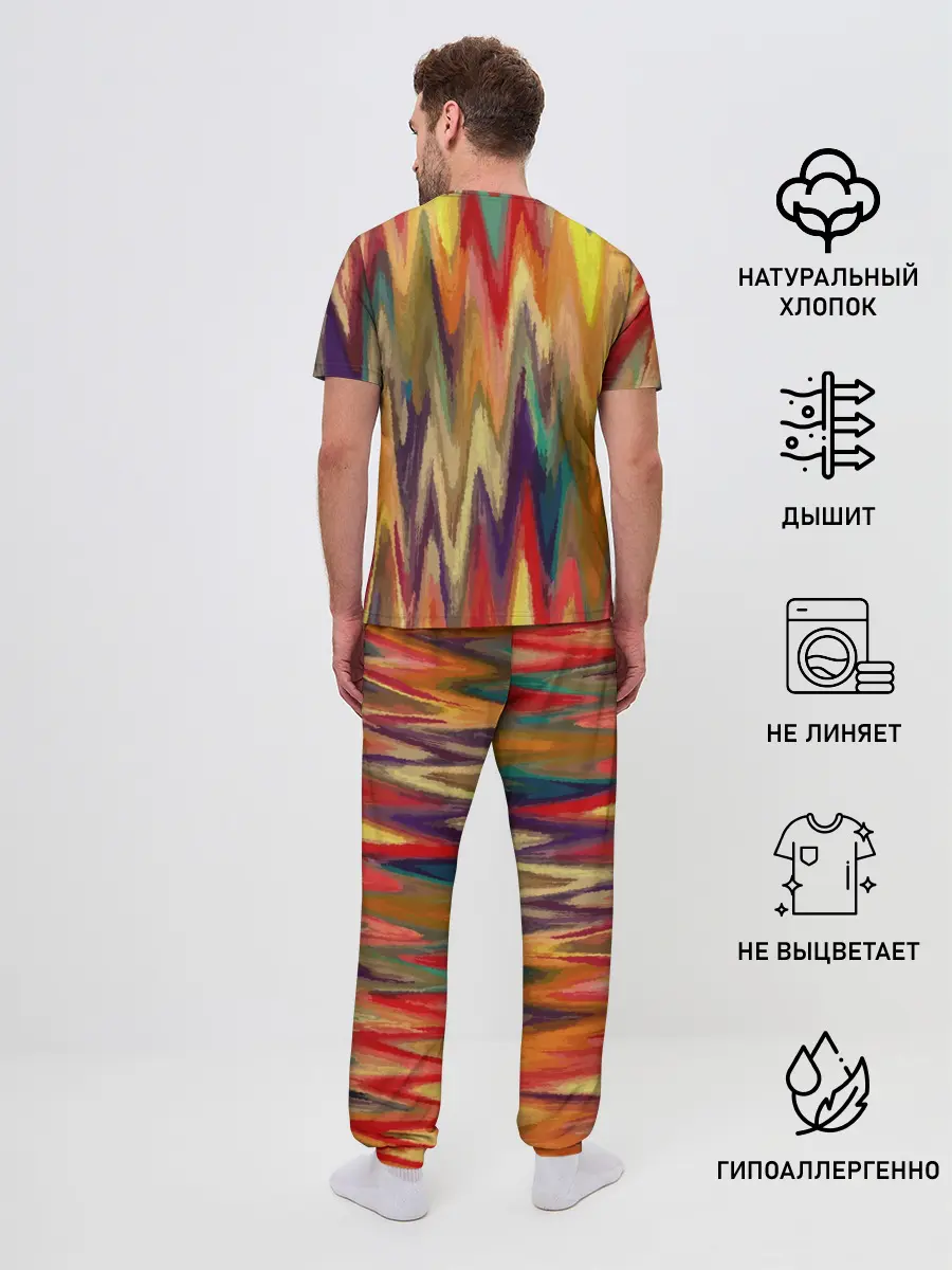 Мужская пижама с брюками / Секрет иката