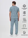 Мужская пижама с брюками / Зима снежинки