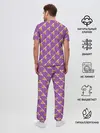 Мужская пижама с брюками / Бананы на лиловом паттерн