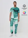 Мужская пижама с брюками / красочный зелёный развод
