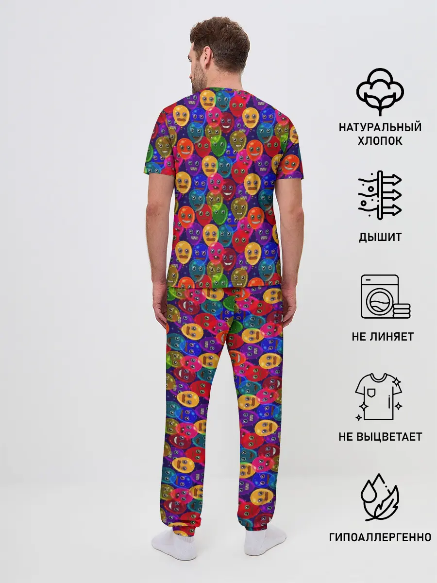 Мужская пижама с брюками / Шарики