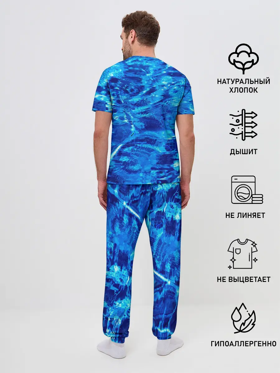 Мужская пижама с брюками / Голубая Вода