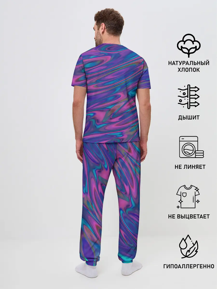 Мужская пижама с брюками / Glitch EFFECT