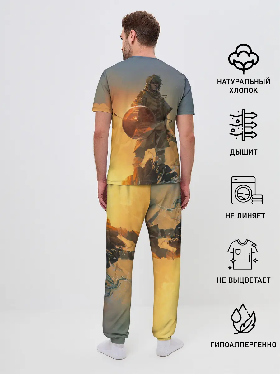 Мужская пижама с брюками / Винланд стоит на скале сага