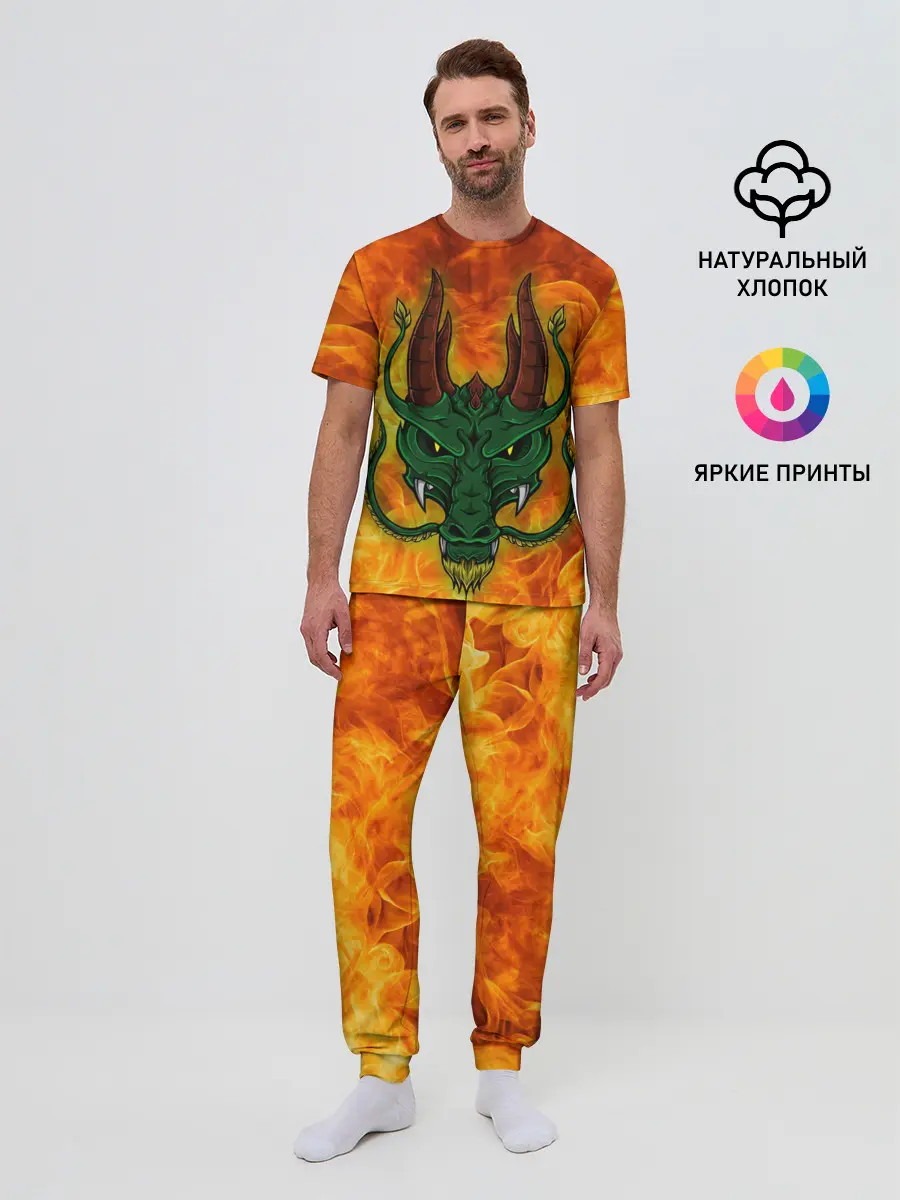 Мужская пижама с брюками / Японский дракон | Japanese Dragon