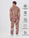 Мужская пижама с брюками / Красно-золотые разводы красок паттерн
