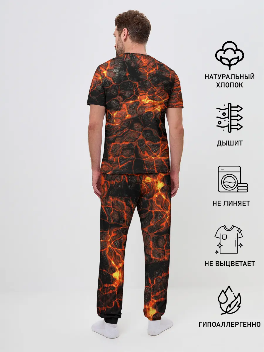 Мужская пижама с брюками / Горящая лава