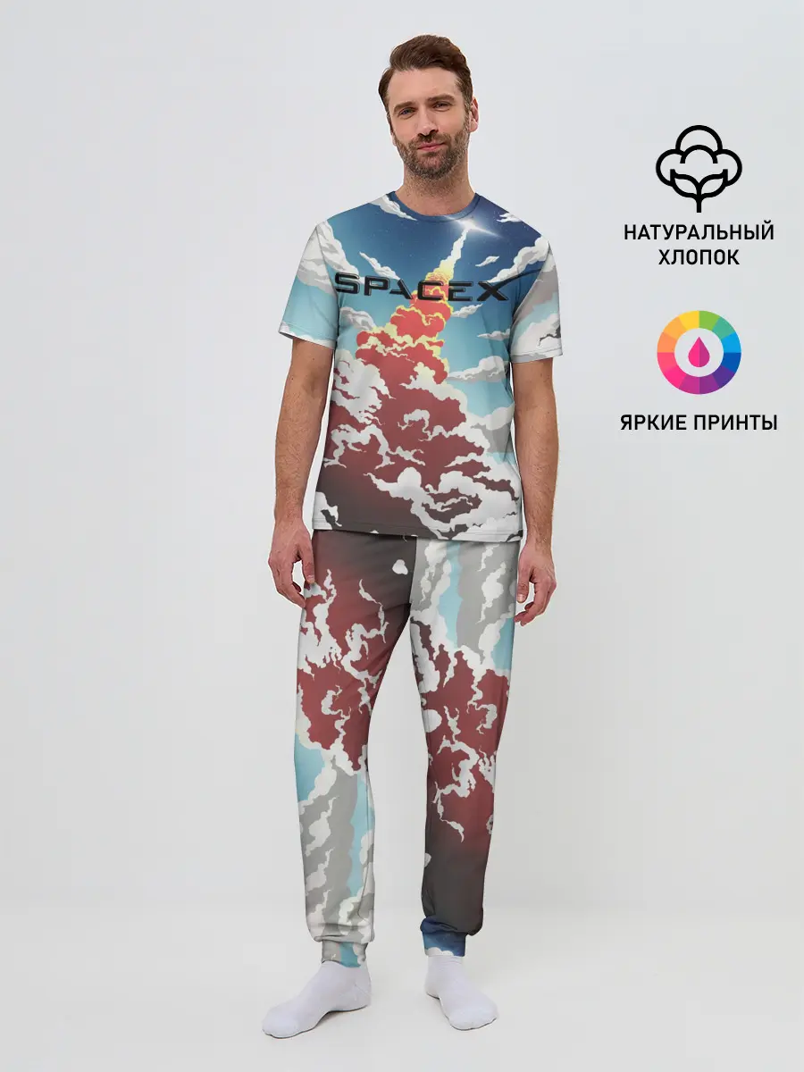 Мужская пижама с брюками / Ракета | SpaceX