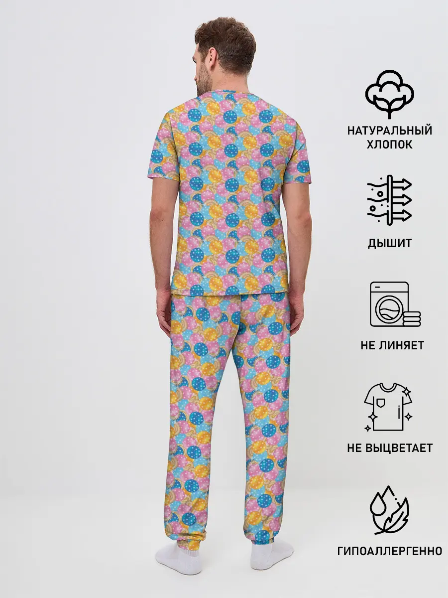 Мужская пижама с брюками / Новогодние Ёлочные Шары