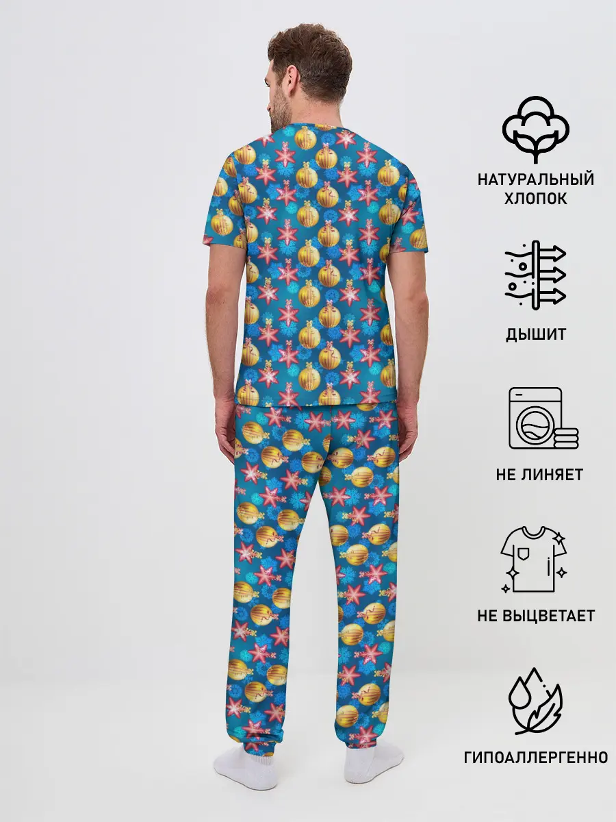 Мужская пижама с брюками / Новогодние Украшения