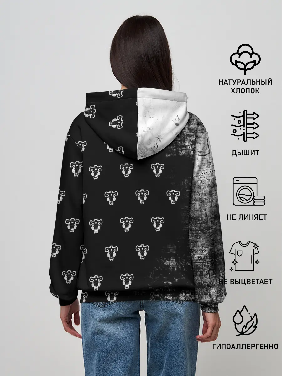 Женское худи / Черный Аста Чёрный клевер