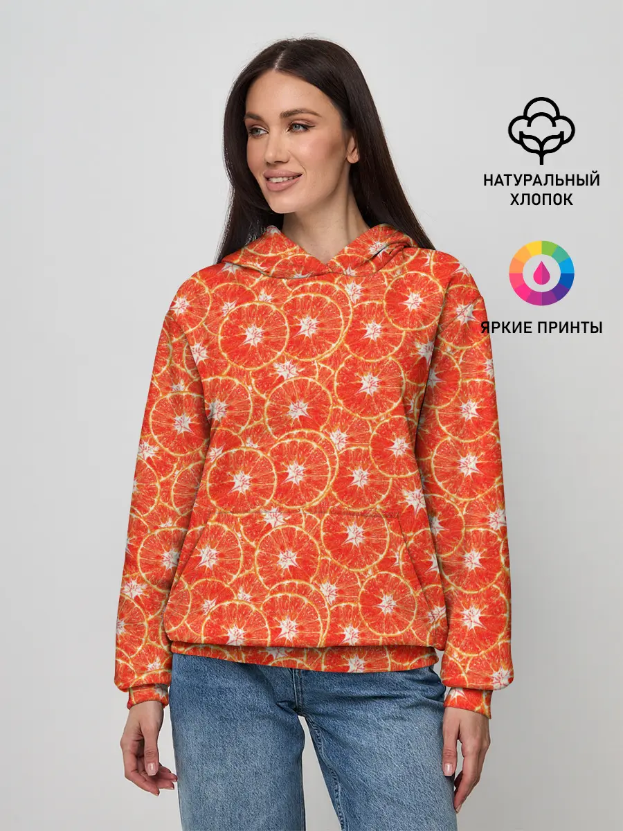 Женское худи / Красный Апельсин