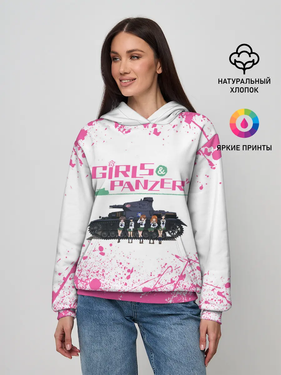 Женское худи / Девушки и танки | Pink