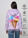 Женское худи / Мороженое графический фон