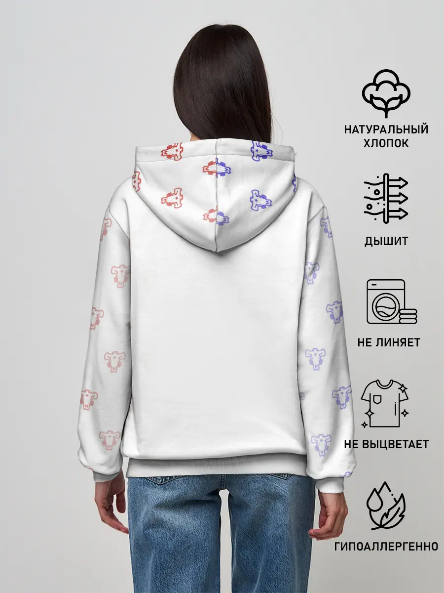 Женское худи / Аста Чёрный клевер | Черные быки