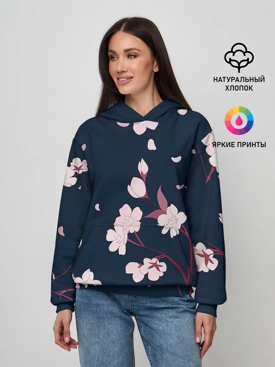 Женское худи / Веточки сакуры