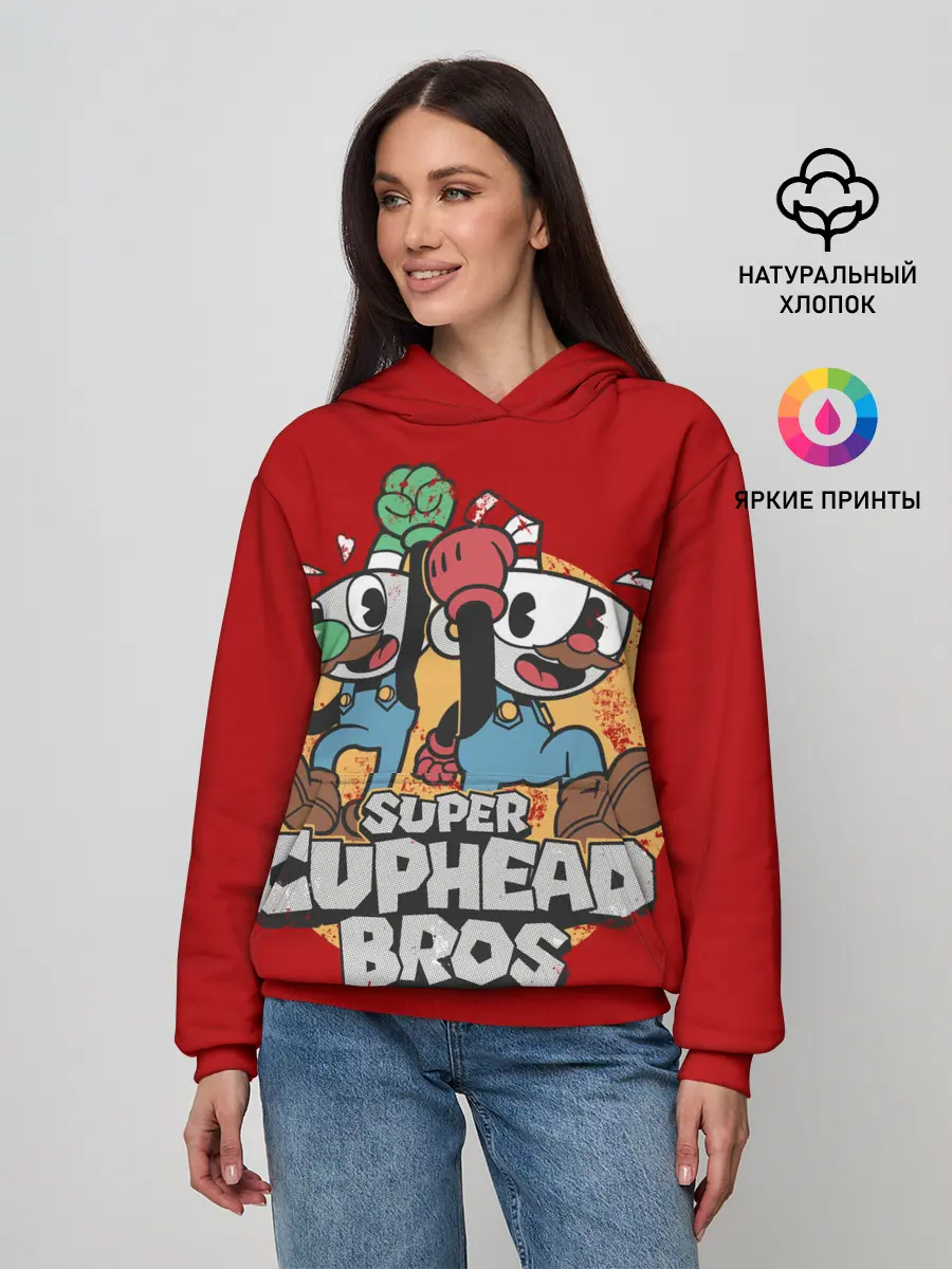 Женское худи / Super Cuphead Bros