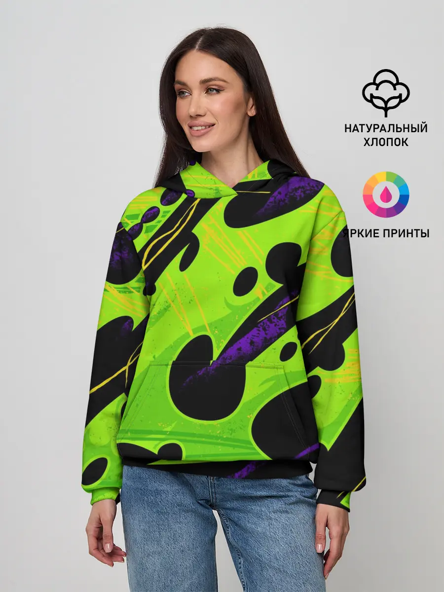 Женское худи / КИСЛОТНАЯ ОРГАНИКА | НЕОНОВАЯ