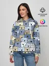 Женское худи / Собачки рисунок паттерном