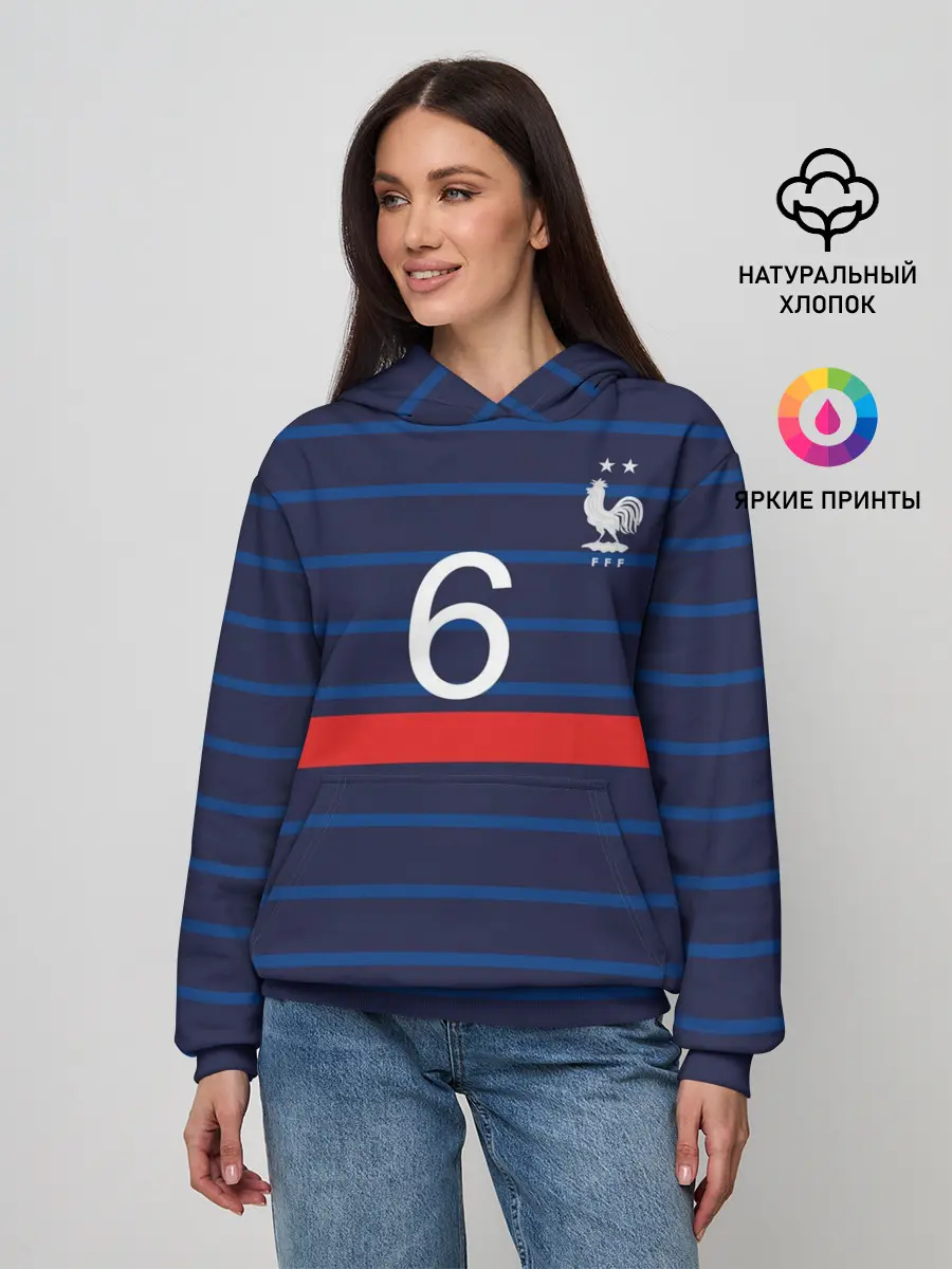 Женское худи / Погба футболист Франция