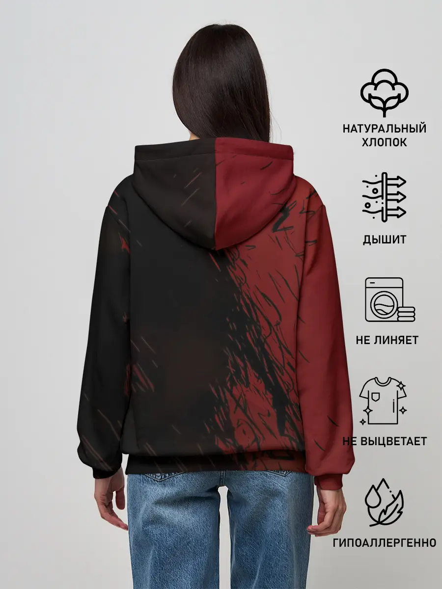 Женское худи / Мощный торс Аста Чёрный клевер