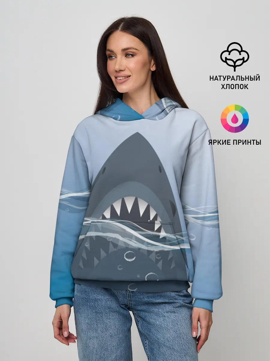 Женское худи / Акула под водой
