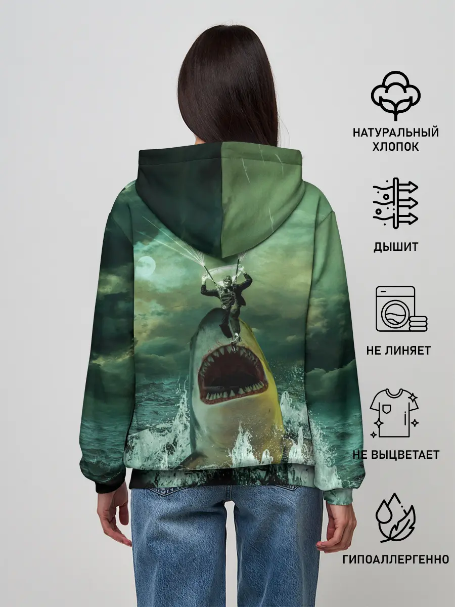 Женское худи / Shark Attack | Акула атакует