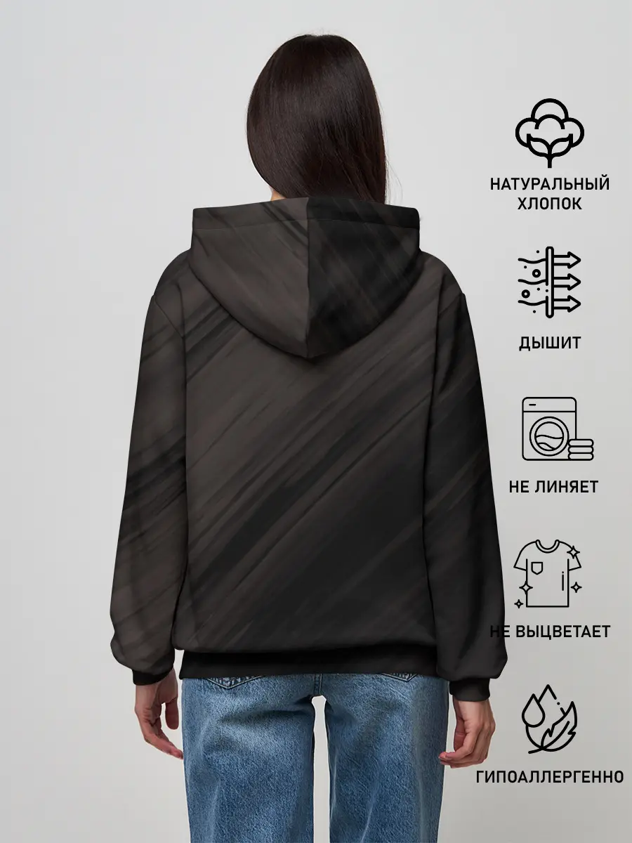 Женское худи / Чёрный клевер Аста в розовом