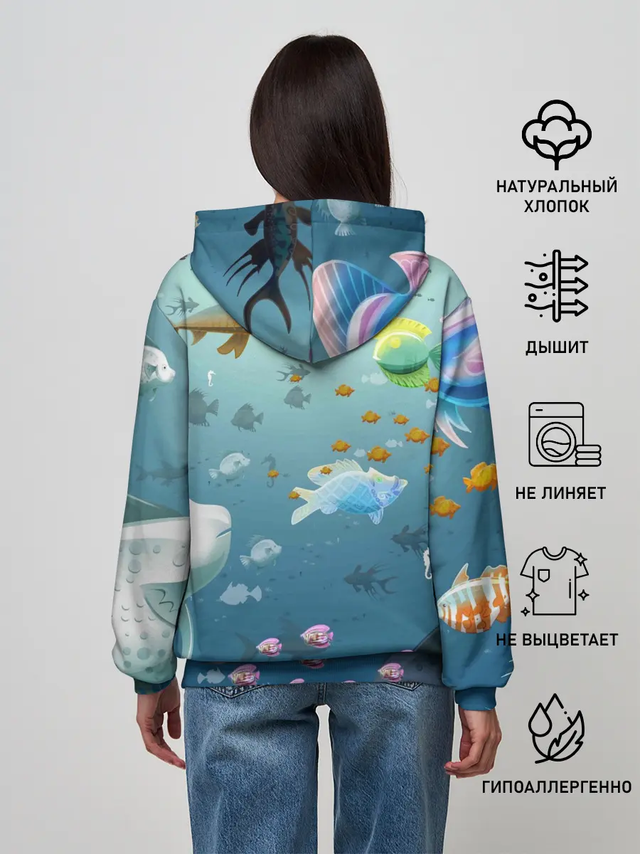 Женское худи / Мультяшные рыбки | Пляжная