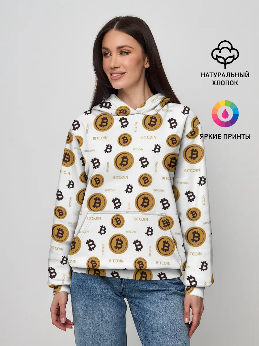 Женское худи / Узор и биткоина | Pattern