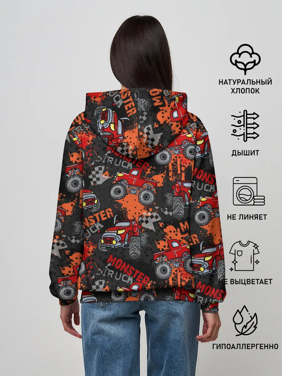 Женское худи / MONSTER TRUCK RED