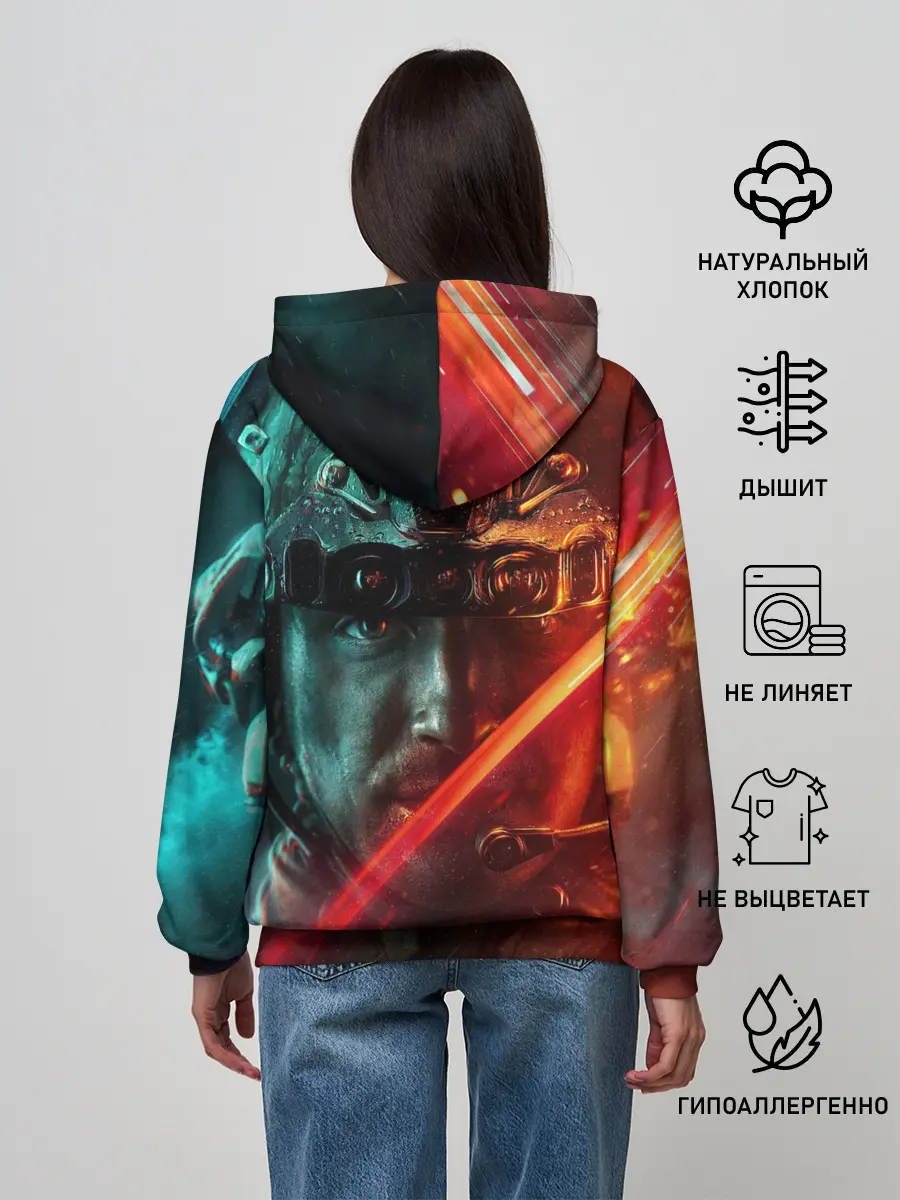 Женское худи / Battlefield 2042 Soldier face