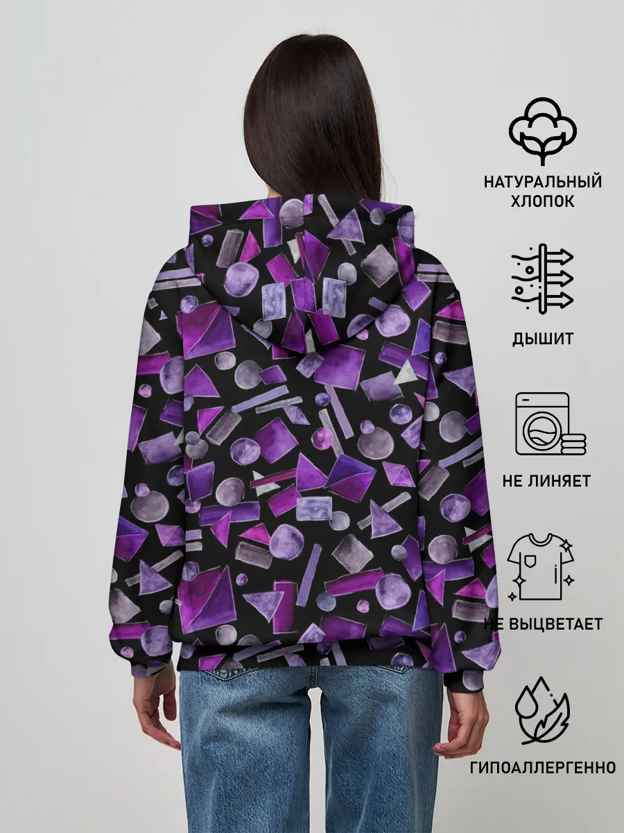 Женское худи / Геометрический фиолетовый