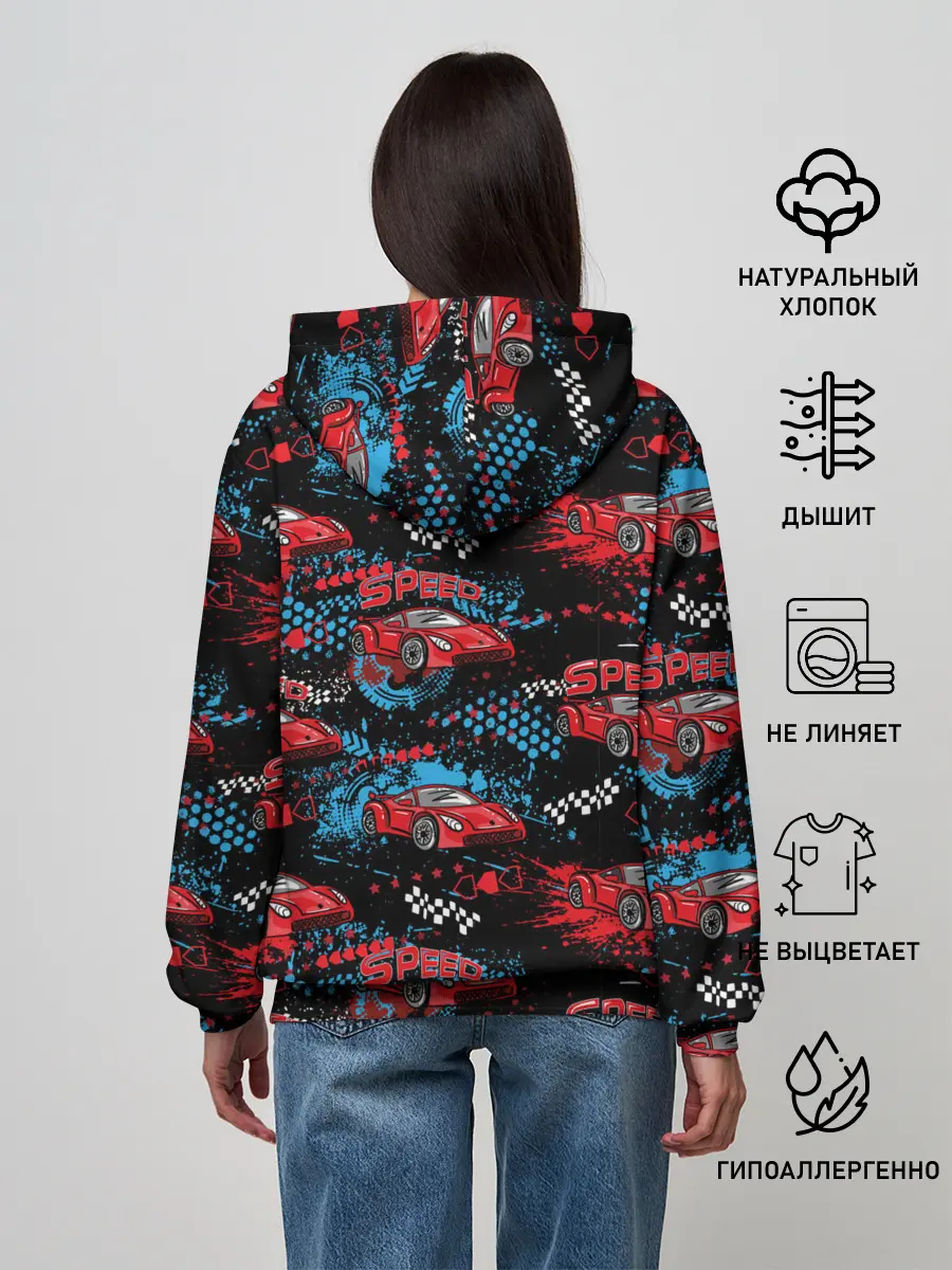 Женское худи / Гоночная машинка