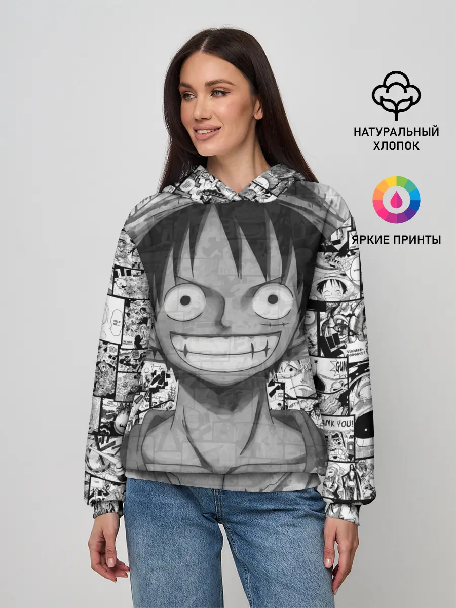 Женское худи / Луфи улыбается one piece