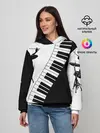 Женское худи / Черно Белое пианино