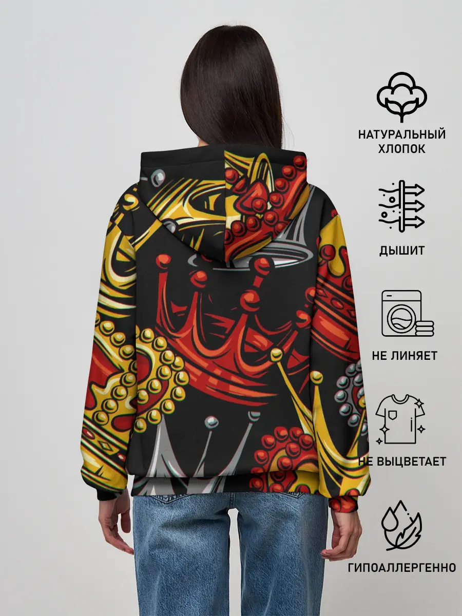 Женское худи / КОРОЛЕВСКИЙ БАГРОВЫЙ 3D