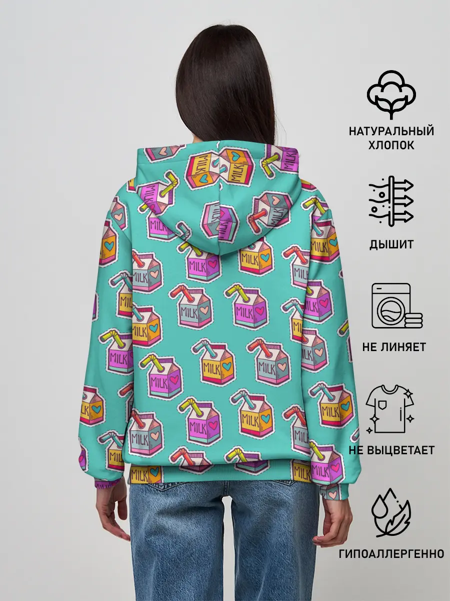 Женское худи / Коробки молока MILK