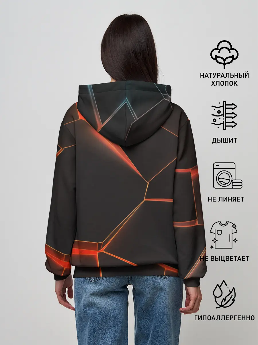 Женское худи / Лава 3D