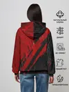 Женское худи / Красное чёрное 3D