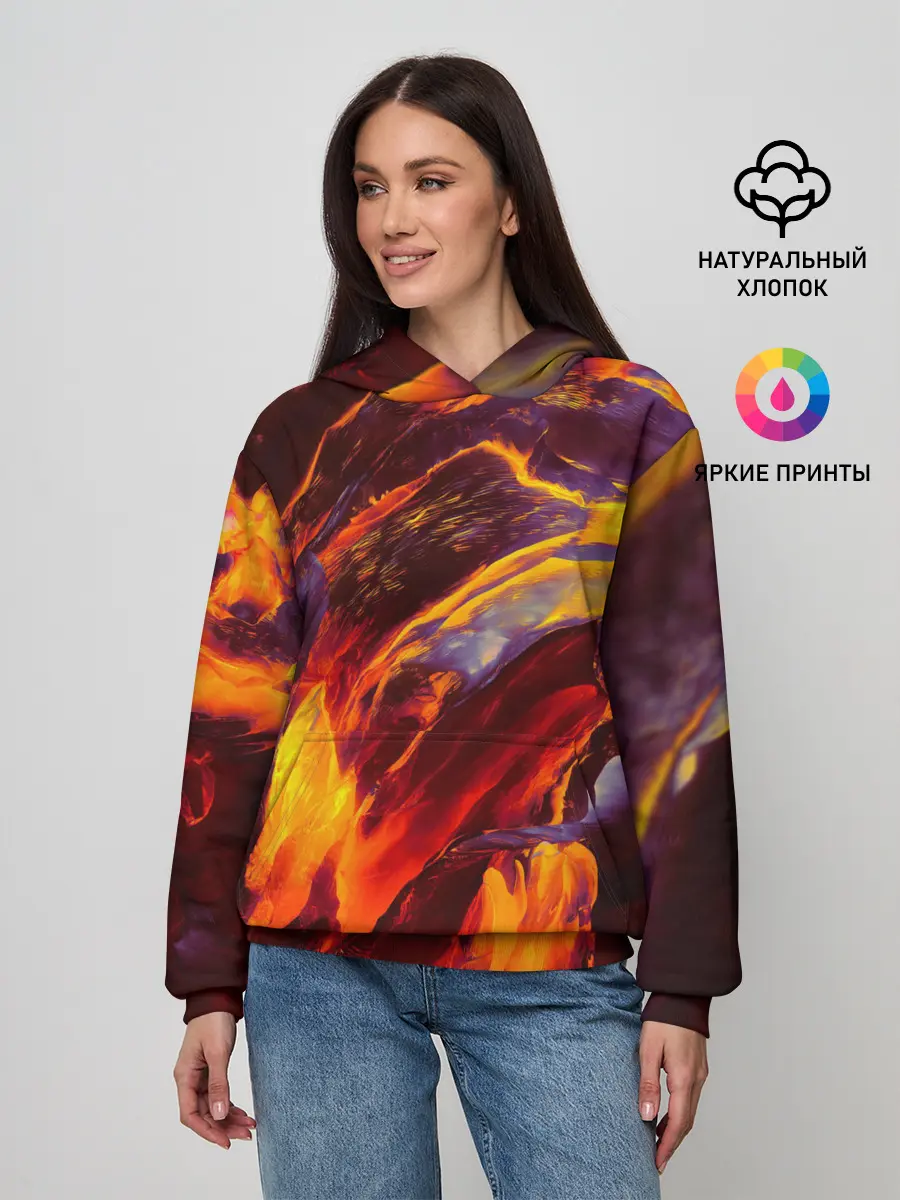 Женское худи / ОГНЕННЫЙ ГРАНЖ | FIRE GRUNGE