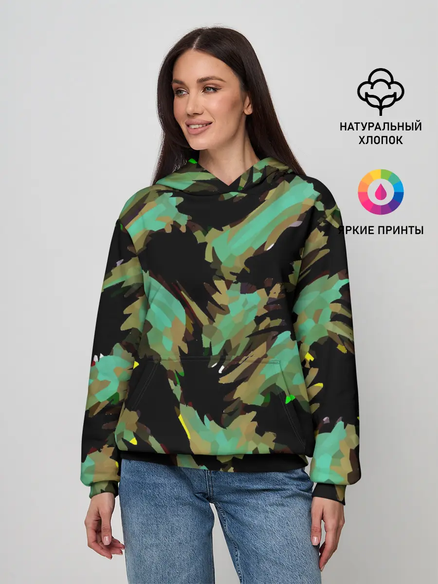 Женское худи / Изумрудные осколки кристаллов