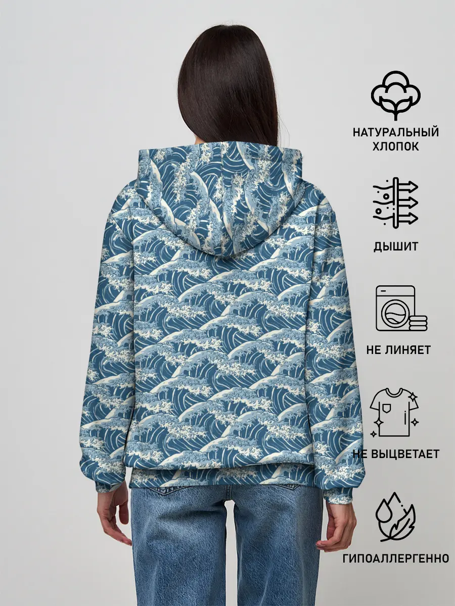 Женское худи / Волны